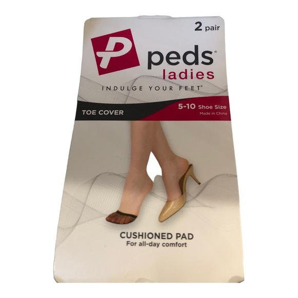 4 pairs - Peds ladies black cushioned foot pad toe covers new‎ - Picture 4 of 9